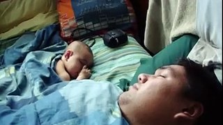 Funny Crying Baby When his Father is snoring_HD Must Watch
