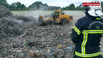 Inzinzac-Lochrist (56). Incendie au centre d'enfouissement de Kermat