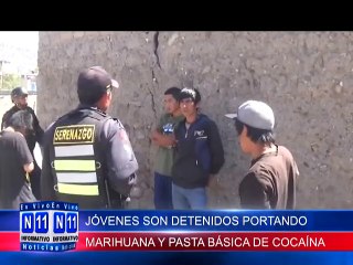 N11 Informativo JOVENES SON DETENIDOA POR CUERPO DE SERENAZGO DE LA MPH PORTANDO DROGA