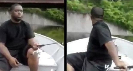 Un pêcheur approche d'une cascade sans le savoir