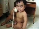 Indian Cute Baby Talking On Phone Funny Videos 2014