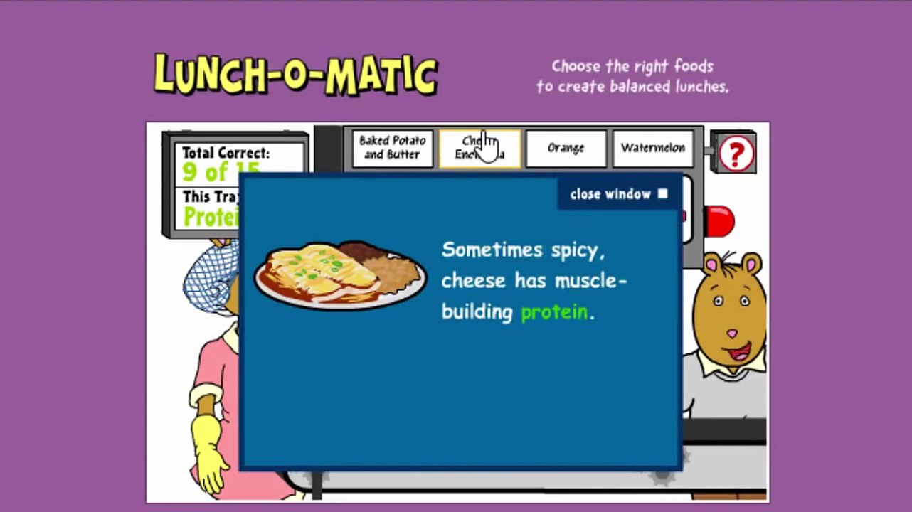 Arthur Lunch O Matic Cartoon Animation PBS Kids Game Play Walkthrough