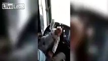 Taiwanese bus driver strapped his baby to steering wheel while he was driving