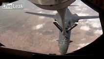 A USAF B1-B refuels over Syria during a mission to support Kurdish Marxist-Leninist gunmen  (Feb 10th, '15)