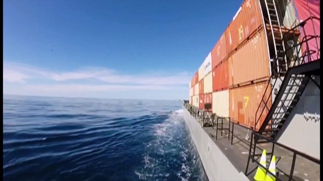 F-18 Super Hornet guide a ship-fired airborne cruise missile