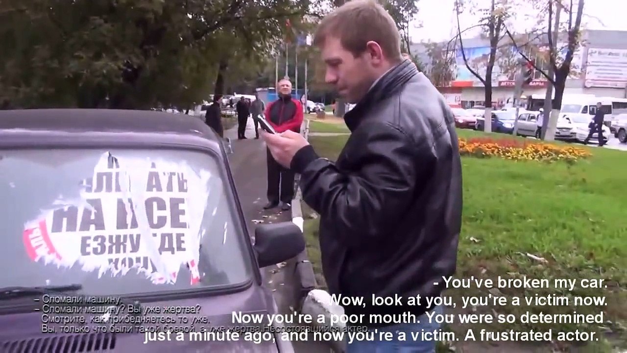 Ultimate female road rage..... russian style (full video with English subs)