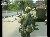 Australian soldiers almost ran over