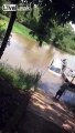 Mitsubishi pajero down in water!!