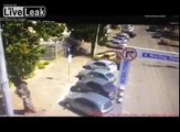 Idiot throwing rocks  at car