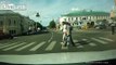 Stunning crash stunt: Biker lands safely on car roof after flipping over (VIDEO)