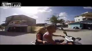 Tourists Selfie-Stick Their Moto Accident.