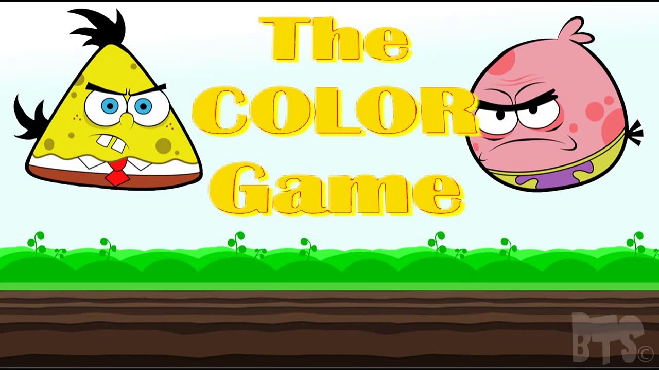 SpongeBob SquarePants Angry Birds Learning Colors in Mario World - Kids Playground