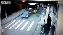 Bus Loses Brakes and Careens Down Street
