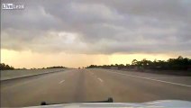 Police Dash Cam Catches Amazing Lightning Strike