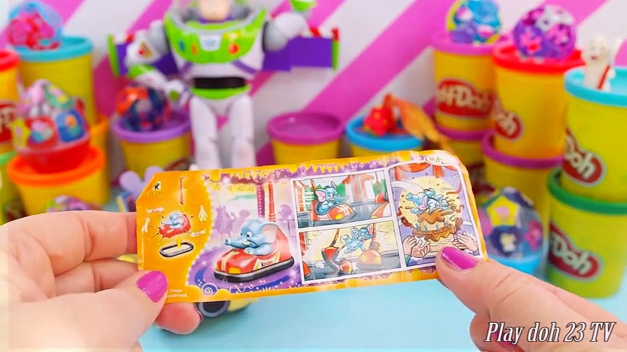 Peppa pig Play doh Kinder surprise eggs Toy story unboxing egg
