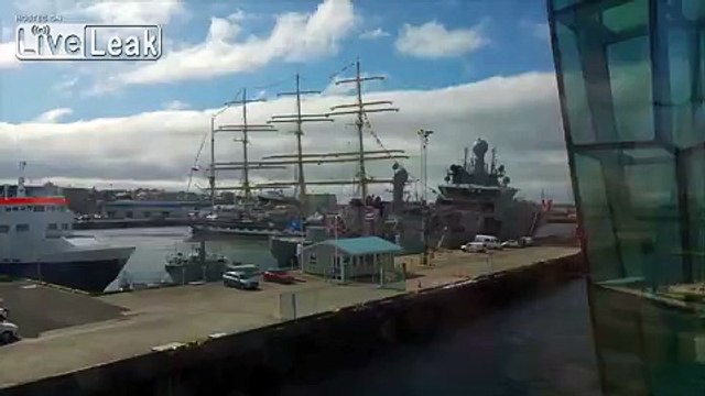Russian tall ship Kruzenshtern rams two of the largest Icelandic Coast Guard ships
