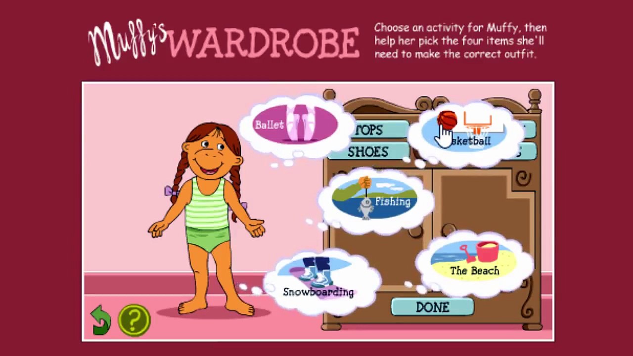 Arthur Muffy's Wardrobe Cartoon Animation PBS Kids Game Play Walkthrough