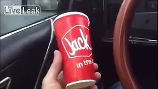 Drop that bass! -Car subwoofer lets cup fly