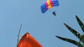Indonesian national army skydiving