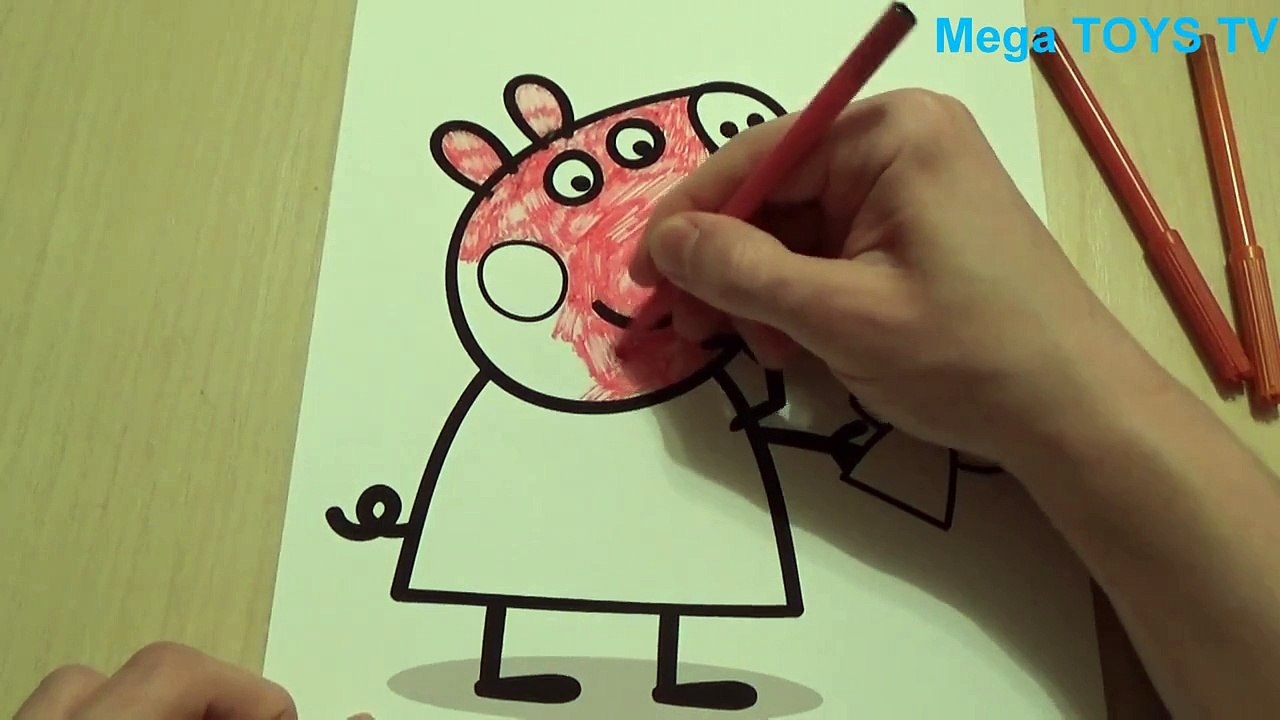 СВИНКА ПЕППА раскраска для детей. PEPPA PIG coloring for kids.
