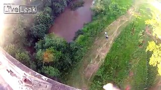 Puenting (pendulum jump) Drone and gopro