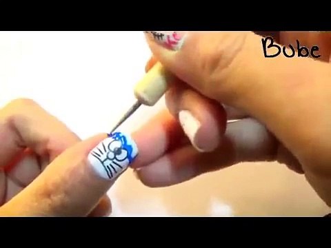Vẽ móng tay Doremon siêu dễ với Stamping Nail Art+ Doraemon Nail Art Tutorial Ngọc Bube