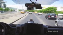 Ambulance driver whips through city, shows off skills