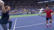 Novak Djokovic Dances With Fan After Win