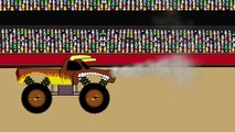 Monster Truck Stunts Toreador Bull Cartoon For Kids   Bajki Dla Dzieci Monster Truck Byk