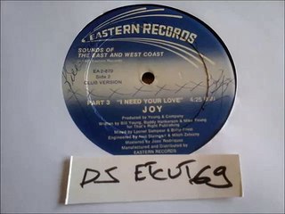 JOY -I NEED YOUR LOVE(RIP ETCUT)EASTERN REC 82