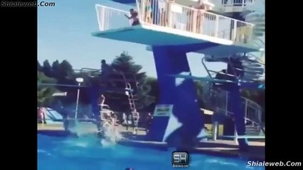 SUPER FAIL HUMOR EL SALTO DE TRAMPOLIN PARA ACCIDENTADO CLAVADO Y UN INVENTO DE AIRE PARA HACER BRAZAS SEPTIEMBRE 2015