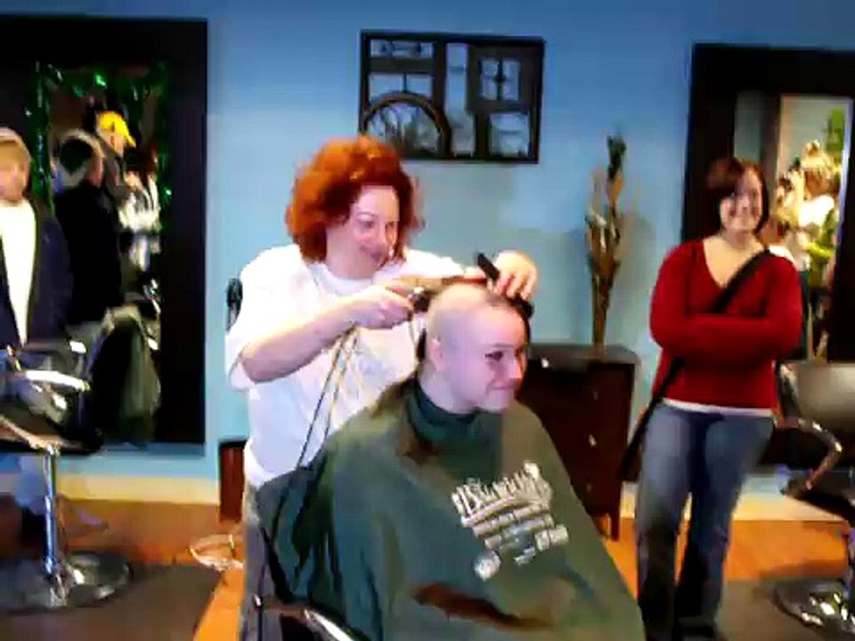 Lauren Meyer Shaving her Head for Cancer  St Baldricks 2009