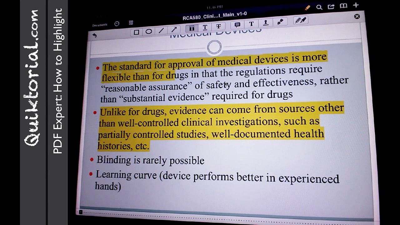 PDF Expert Highlighting text and other content