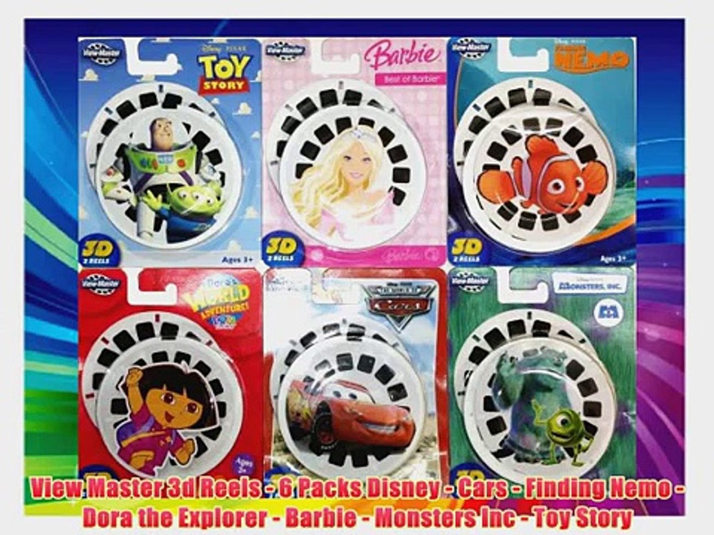 View Master 3d Reels - 6 Packs Disney - Cars - Finding Nemo - Dora the  Explorer - Barbie - - video Dailymotion