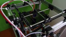 Custom 3D printer in action - first layer