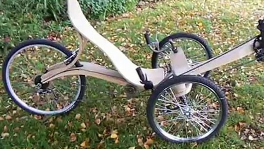 wooden recumbent bike