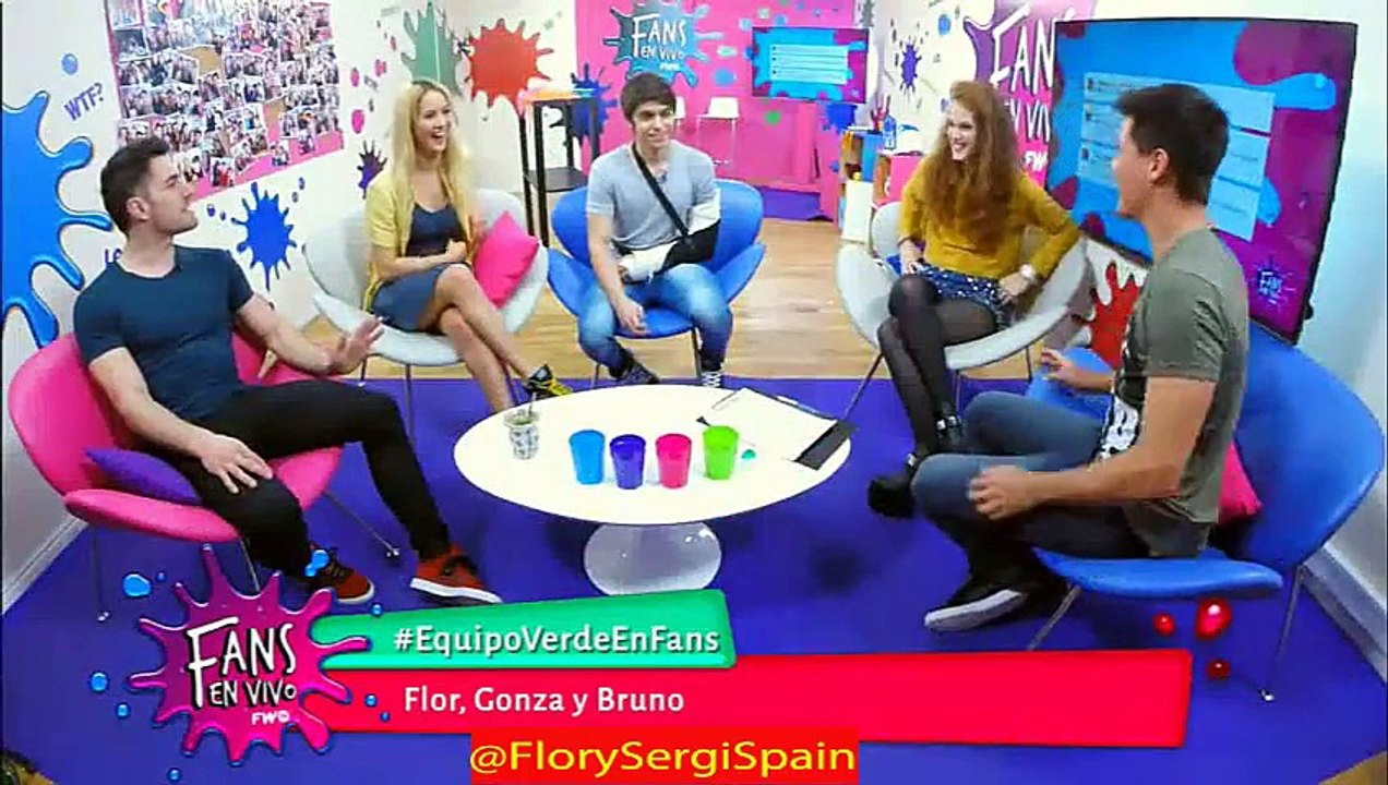 Visita de Flor Vigna, Gonza Gravano y Bruno Sainz Micheli en "FansEnVivo" 03-09-15