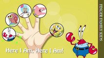Finger Family Song SpongeBob SquarePants Patrick Sandy Gary Mr. Krabs Nursery Rhyme