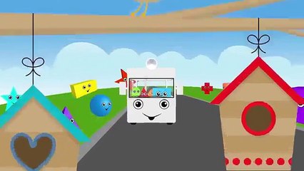Wheels On The Bus | SHAPES Family - Shapes for Kids | Bus Song for Children | Animated Surprise Egg