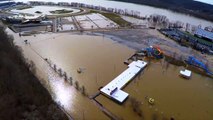 Aerial Footage Shows Flooded Ohio Amusement Park