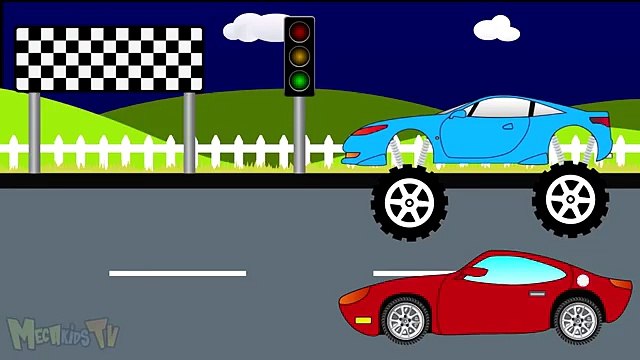 Truck Vs Sport Car Monster Trucks For Children Mega Kids Tv