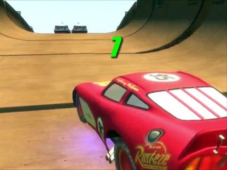 Frozen Elsa and Anna CARS racing with Lightning McQueen from Disney Pixar Cars movie in NY