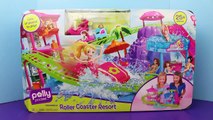Polly Pocket Roller Coaster Resort DisneyCarToys & Disney Frozen Elsa and Anna Amusement Theme Park