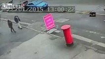 Toddler narrowly escapes exploding manhole