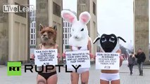 Germany: Watch half-naked PETA activists protest Berlin Fashion Week