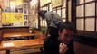 Monkey Waiter at Japanese Bar Serves and Entertains Customers