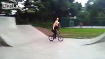 BMX tricks with a doll