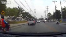 careless scooter driver  and accident