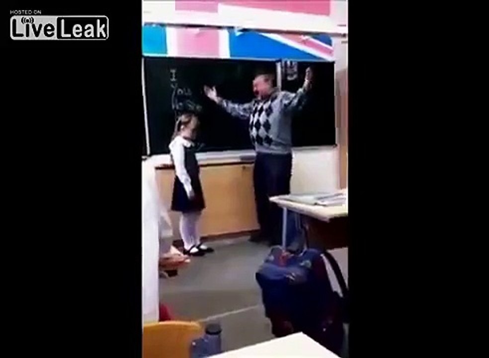 Teacher Bullies Little Russian Schoolgirl. Who Then Kicks Him In The Balls.
