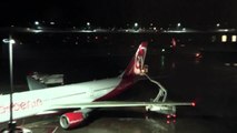 Berlin-Tegel im Winter A330 Enteisen   Pushback   Start